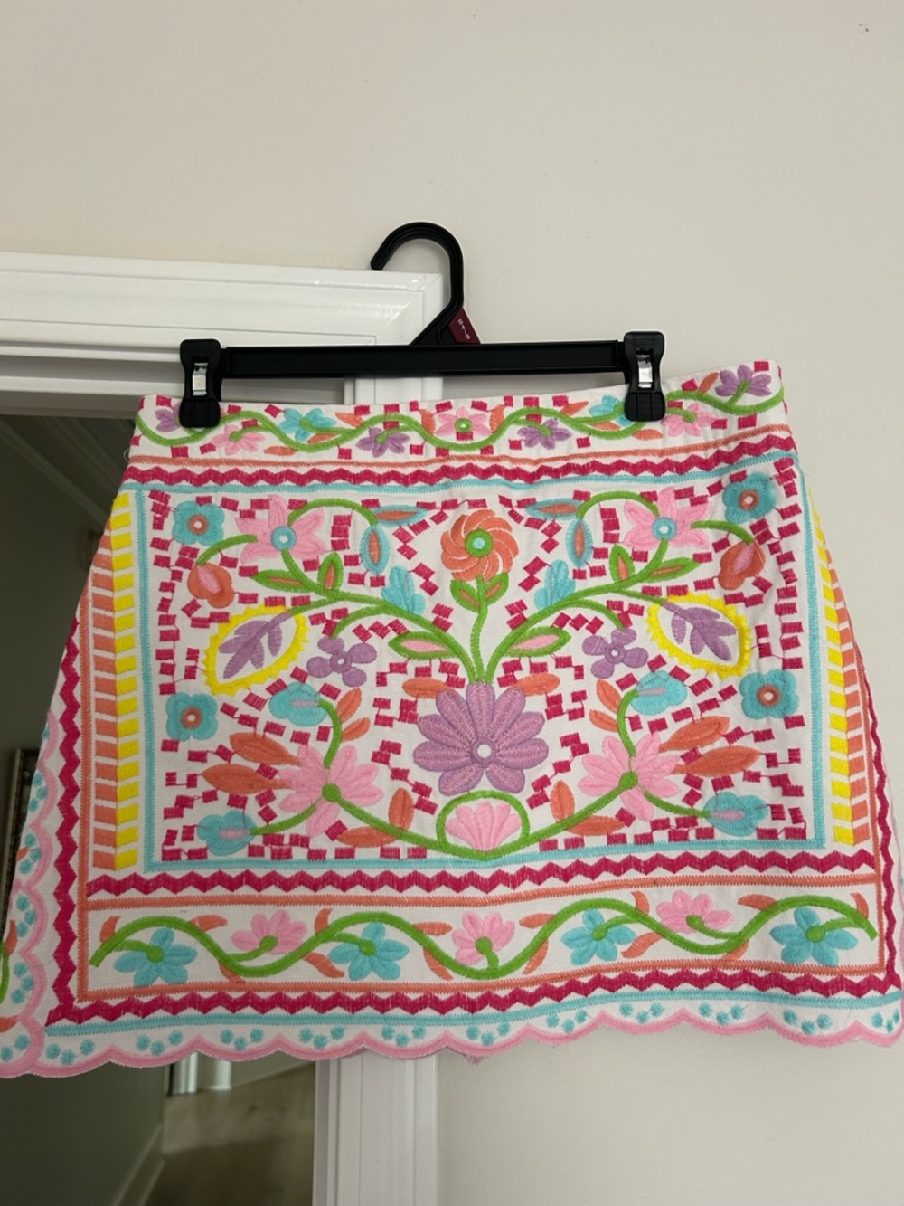 J Marie Embroidered Floral Mini Skirt